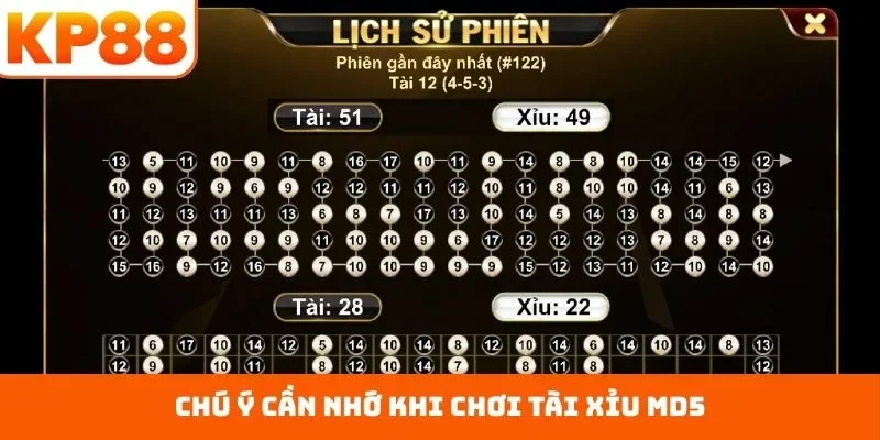 Chú ý cần nhớ khi chơi Tài Xỉu MD5