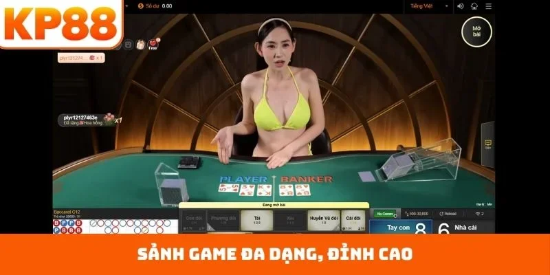 Casino KP88 2 Sảnh game đa dạng, đỉnh cao